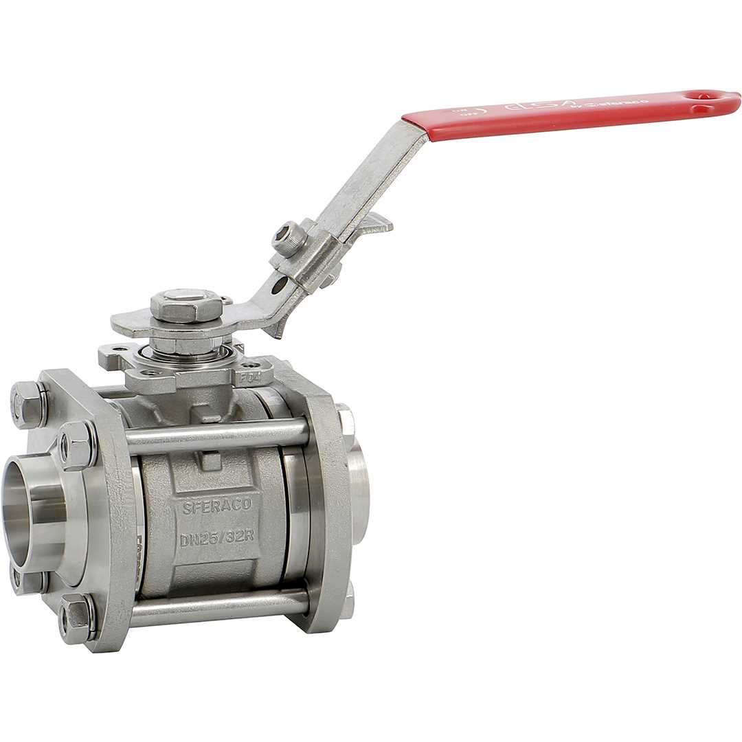 3-piece ball valves with rotating ends