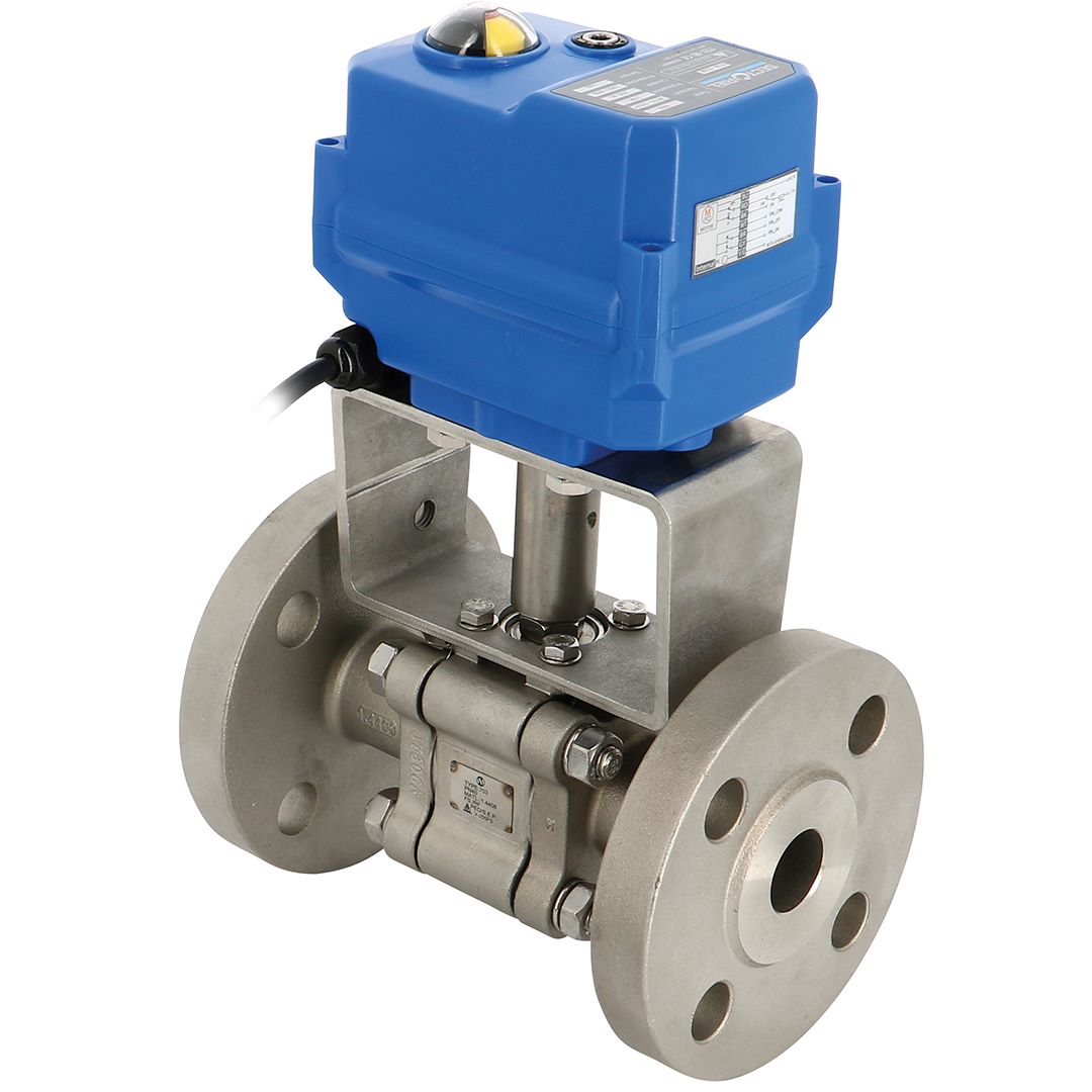 Electric actuated 3 piece ball valves