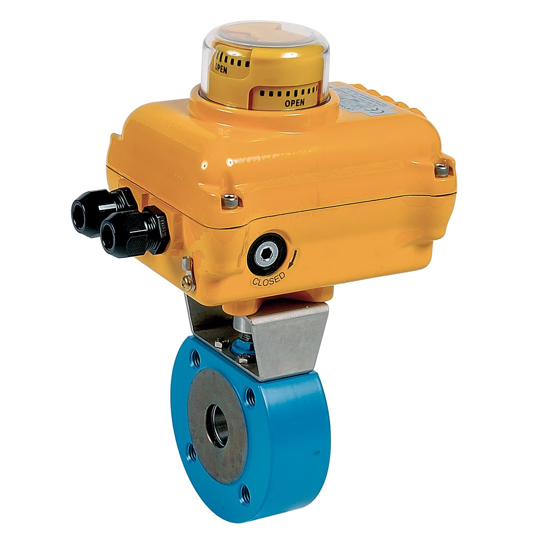 Electric actuated wafer ball valves