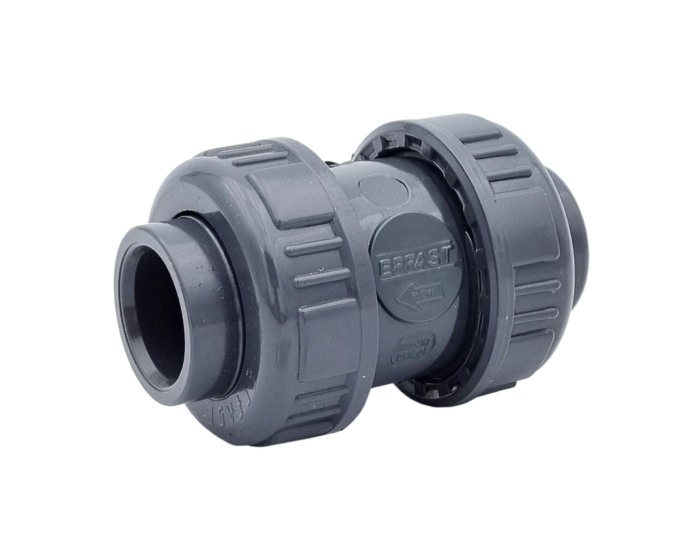 PVC U ball check valves double union CB1 FKM gaskets