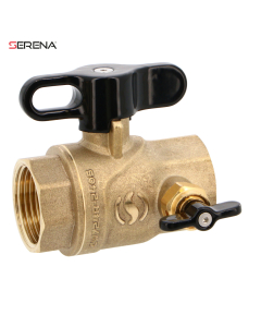 SERENA® brass ball valve 530S F/F black aluminum butterfly handle PN40