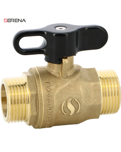 SERENA® brass ball valve 565S M/M black aluminum butterfly handle PN40
