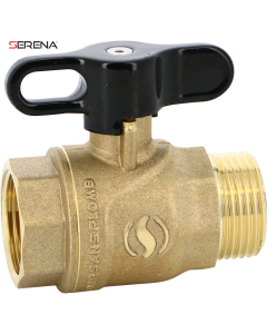 SERENA® brass ball valve 570S M/F black aluminum butterfly handle PN40