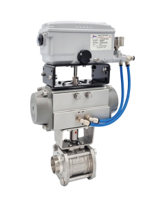 ELSA® V stainless steel ball valve - Pneumatic actuated V-Port