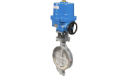 Carbon steel double offset butterfly valve 1100 + NA electric actuator