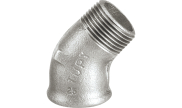 45° equal elbow male/female - Galvanised - 121