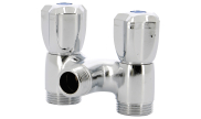 Washing machine valve - Vertical double outlet 1/2''-3/4''-3/4''