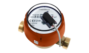 Single jet water meter with pulse transmitter for hot water MID R100
