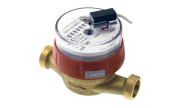 Single jet water meter with pulse transmitter for hot water MID R100