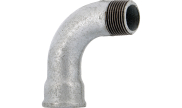 90° long sweep bend male/female - Galvanised - AFY - 1