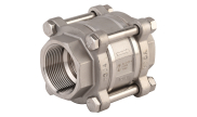 Stainless steel CF8M spring check valve 380 3-piece body BSP