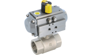 2 way brass ball valve 502XS + RE/RES pneumatic actuator