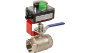 Brass ball valve 502 BSP male/male + limit switch box