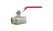 Brass ball valve 509 female/female red lever PN40/30