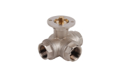 Brass ball valve 513XS 3 way L-port BSP ISO pad