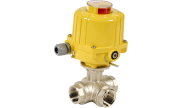 3 way brass ball valve 513L-514T + SA electric actuator
