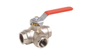 Brass ball valve 3 way-T port 514 PN16