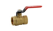 Brass ball valve female/female 515 + red steel lever