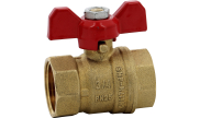 Brass ball valve female/female 516 + red butterfly handle