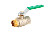 Brass ball valve 528 male/female green lever PN40/30 - NF