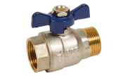 Brass ball valve 533 male/female blue butterfly handle PN30/20