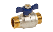 Brass ball valve 536 male/male blue butterfly handle PN30/20