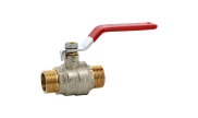 Brass ball valve 566 male/male red lever PN40/30