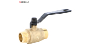 Brass ball valve CW724R 566S SERENA male/male black lever PN40