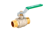 Brass ball valve 567 male/male green lever PN40/30 - NF