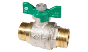 Brass ball valve 568 male/male green butterfly handle PN40/30 - NF