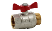 Brass ball valve 570 male/female red butterfly handle PN40/30