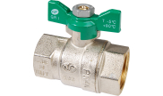 Brass ball valve 525 female/female green butterfly handle PN40/30 - NF