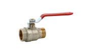 Brass ball valve 581 male/female red lever PN30/20