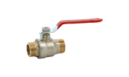 Brass ball valve 582 male/male red lever PN30/20
