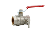 Brass ball valve 585 female/female red lever PN30/20