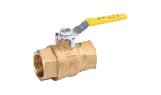 Brass ball valve 620 female/female yellow lever for gas