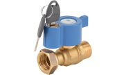 Brass ball valve 637 MF with free nut with lock & key