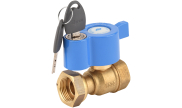 Brass ball valve 638 female/female with free nut with lock & key 3/4''-3/4''