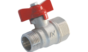 Compact ball valve F1/2''-M1/2'' for flat bearing manifold