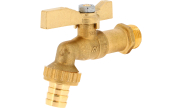 Plain brass bibcock valve 681 with butterfly handle 1/2''- outlet 3/4''