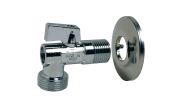 Washing machine ball valve with rose 1/2''-3/4''
