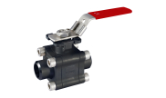 Carbon steel ball valve 702DM 3-piece body + ISO pad Fire Safe