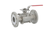 Stainless steel ball valve 711 3-piece body RF PN40 + ISO pad