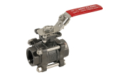 Carbon steel ball valve 737XS 3-piece body BSP + ISO pad
