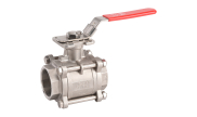 Stainless steel ball valve 740 3-piece body BSP + ISO pad