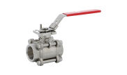 Stainless steel ball valve 747 3-piece body BSP + ISO pad