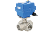 3 way stainless steel ball valve 780L-781TXS + TCR electric actuator