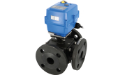 3 way carbon steel ball valve 783L-784T +TCR electric actuator