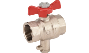 Brass ball valve with probe holder outlet