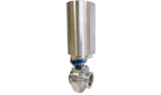 Pneumatic actuated stainless steel butterfly valve clamp